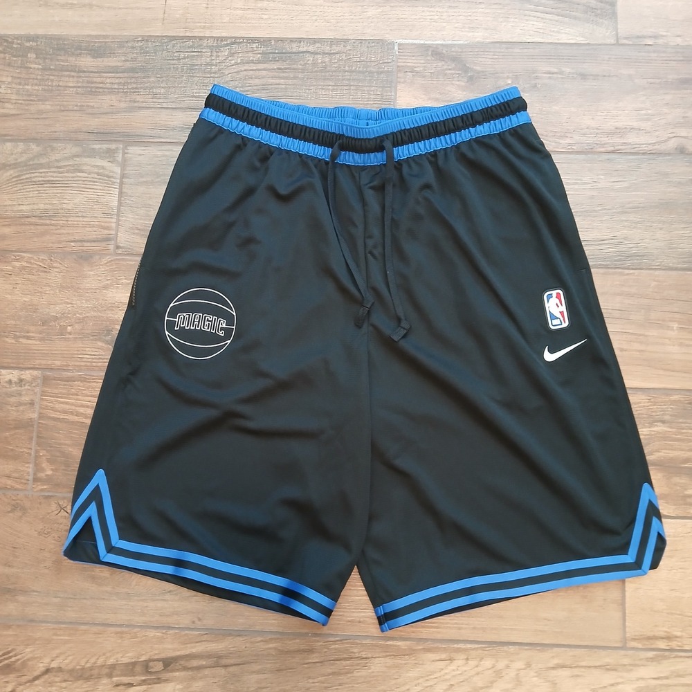 Orlando Magic NBA Shorts Mens XL Tall Black Blue Nike Basketball FB6476-010